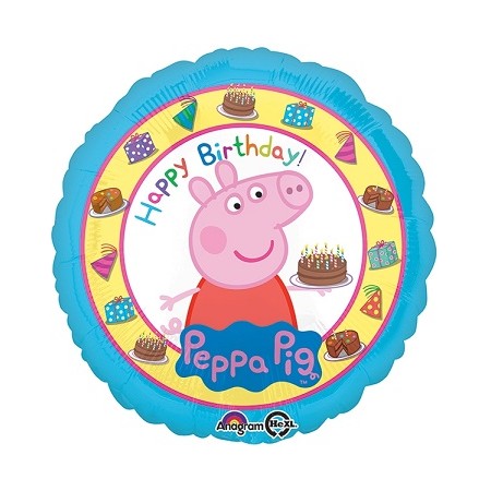 Palloncino Mylar 45 cm. Peppa Pig Happy Birthday