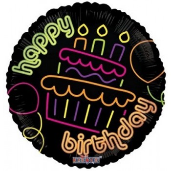Palloncino Mylar 45 cm. R - Birthday Cupcake Neon Gellibean