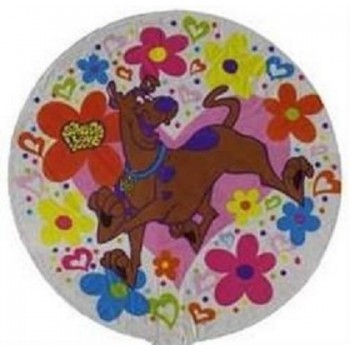 Palloncino Mylar 45 cm. Scooby Doo I Love You Flowers White
