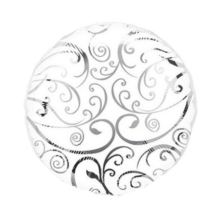 Palloncino Mylar 45 cm. Silver Swirl