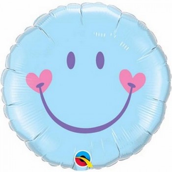 Palloncino Mylar 45 cm. Sweet Smile Face Blu