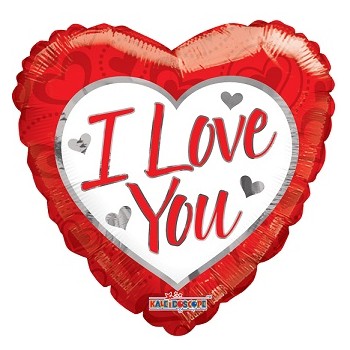 Palloncino Mylar Jumbo 91 cm. Red Heart I Love You