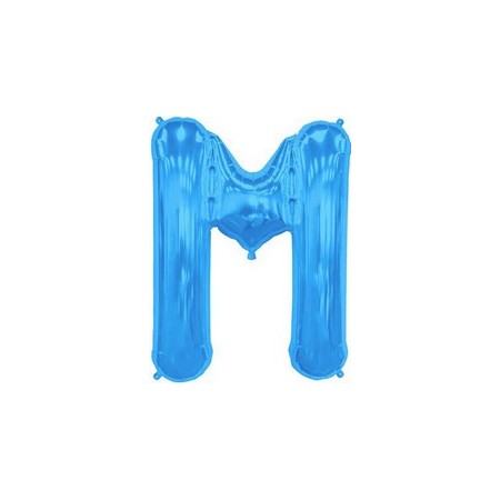 Palloncino Mylar Lettera M Media - 41 cm. Blu