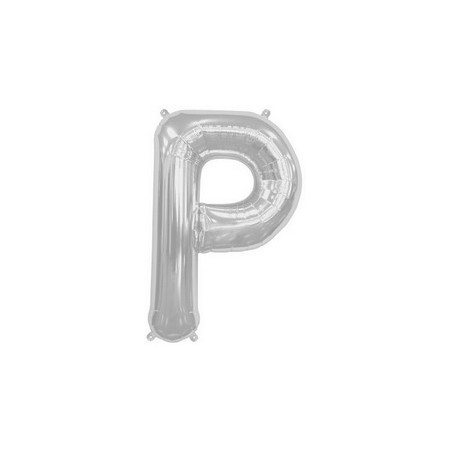 Palloncino Mylar Lettera P Media - 41 cm. Argento