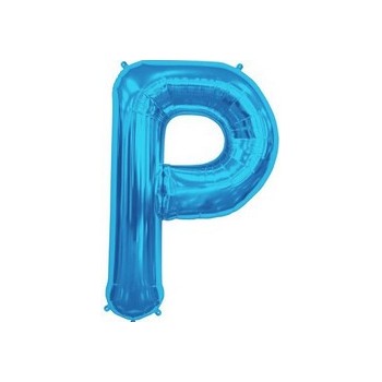 Palloncino Mylar Lettera P Media - 41 cm. Blu