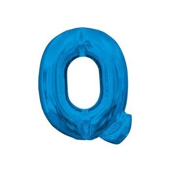 Palloncino Mylar Lettera Q Media - 40 cm. Blu Anagram