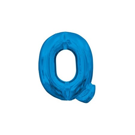 Palloncino Mylar Lettera Q Media - 40 cm. Blu Anagram