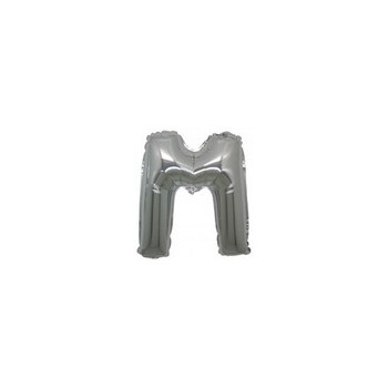 Palloncino Mylar Lettera Micro M - 17 cm. Argento