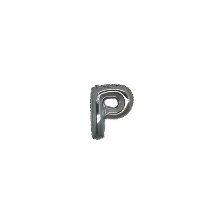 Palloncino Mylar Lettera Micro P - 17 cm. Argento