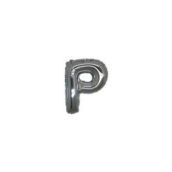 Palloncino Mylar Lettera Micro P - 17 cm. Argento