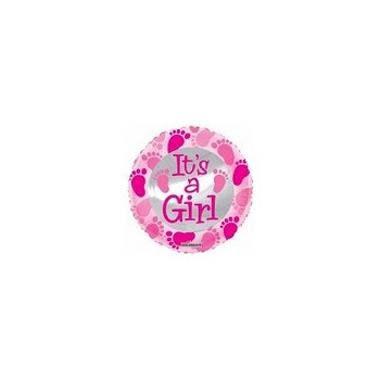 Palloncino Mylar Micro 10 cm. Girl - Baby Pink Foot Prints