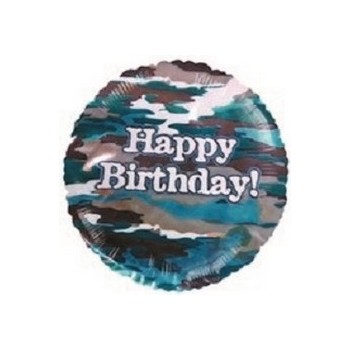Palloncino Mylar Mini Shape 22 cm. Happy Birthday Camouflage militare