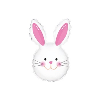 Palloncino Mylar Mini Shape 30 cm. Happy Bunny Head White