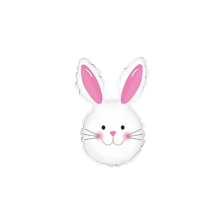 Palloncino Mylar Mini Shape 30 cm. Happy Bunny Head White