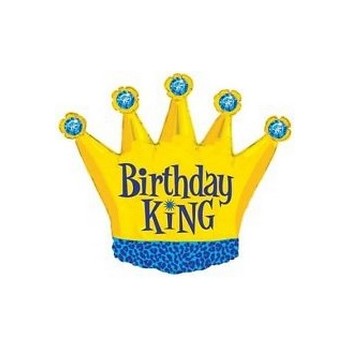 Palloncino Mylar Mini Shape 35 cm. Birthday King Crown