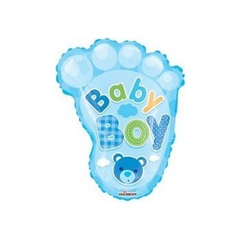Palloncino Mylar Mini Shape 35 cm. Boy - Baby Boy Foot