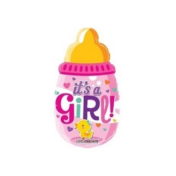 Palloncino Mylar Mini Shape 35 cm. Girl - Baby Bottle Girl