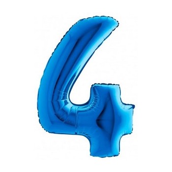 Palloncino Mylar Numero Medio Blu 4 - 36 cm.