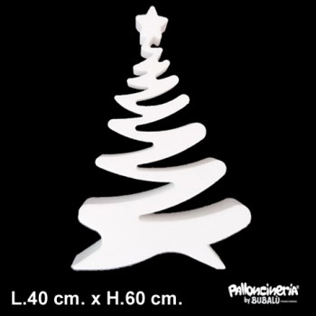 Sagoma Albero di Natale B Bianco autoportante personalizzabile profondità 5 cm. max - L.40 cm. max - H.60 cm.
