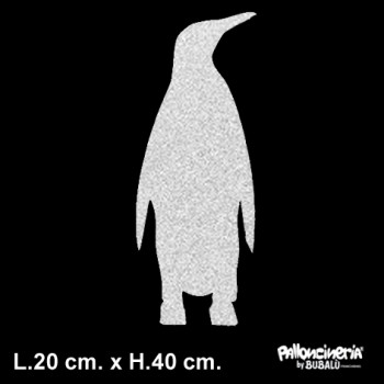 Sagoma Pinguino Decorato autoportante personalizzabile profondità 5 cm. max - L.20 cm. max - H.40 cm.