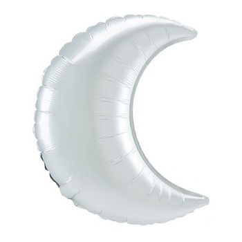 Palloncino Mylar Super Shape 91 cm. Luna Grande Bianca Satinata