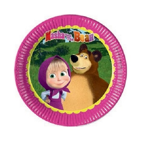 Coordinato Masha & Orso - Piatto Carta 23 cm. - 8 pz.