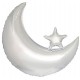 Palloncino Mylar 72 cm. Luna Media con stellina Argento