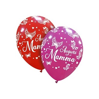 Palloncino in Lattice Rotondo 30 cm. Stampa Auguri Mamma