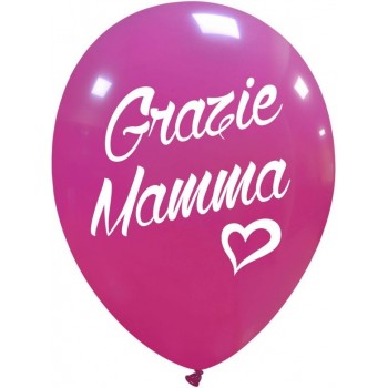 Palloncino in Lattice Rotondo 30 cm. Stampa Grazie Mamma