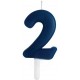 Candelina Blu Navy 2 con supporto H. 7 cm.
