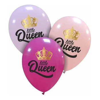 Palloncino in Lattice Rotondo 30 cm. Stampa Little Queen