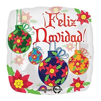 Palloncino Mylar 45 cm. Feliz Navidad Ornaments