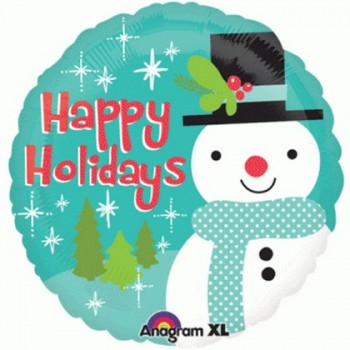 Palloncino Mylar 45 cm. Happy Holidays Smiling Snowman