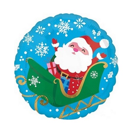 Palloncino Mylar 45 cm. Happy Santa in Sleigh