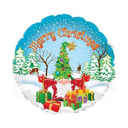 Palloncino Mylar 45 cm. Merry Christmas Tree Hat Ghome
