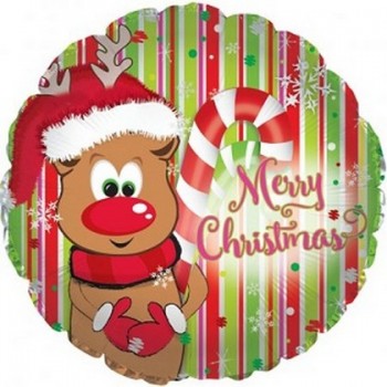 Palloncino Mylar 45 cm. Reindeer Merry Christmas