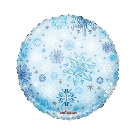 Palloncino Mylar 45 cm. Snowflakes Pattern Clearview