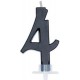 Candelina Nera 4 con supporto H. 7 cm.