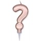 Candelina Punto Interrogativo 10 cm. Rosa Antico Metallizzato