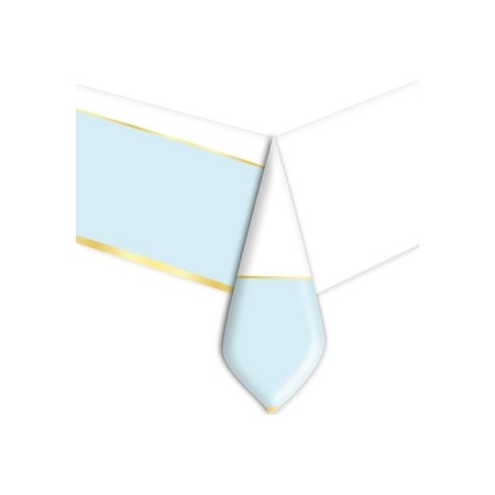 Coordinato - Tovaglia Plastica Chic Azzurra 140 x 270 cm.