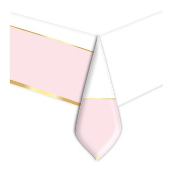 Coordinato - Tovaglia Plastica Chic Rosa 140 x 270 cm.