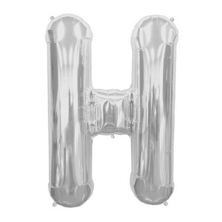 Palloncino Mylar Lettera Maxi H - 86 cm. Argento