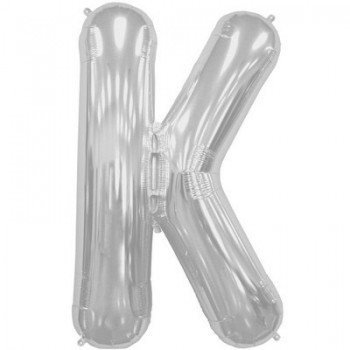 Palloncino Mylar Lettera Maxi K - 86 cm. Argento