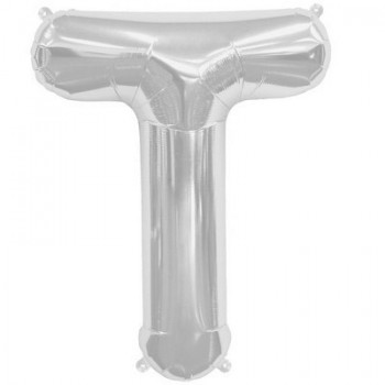 Palloncino Mylar Lettera Maxi T - 86 cm. Argento