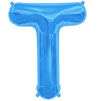 Palloncino Mylar Lettera Maxi T - 86 cm. Blu