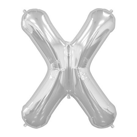 Palloncino Mylar Lettera Maxi X - 86 cm. Argento