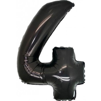 Palloncino Mylar Numero Maxi Nero 4 - 100 cm.