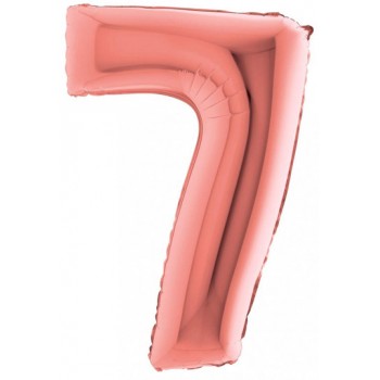 Palloncino Mylar Numero Maxi Rosa Antico 7 - 100 cm.